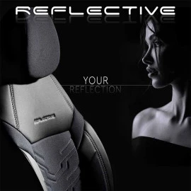 Καλύμματα αυτοκινήτου Otom Reflective design universal jacquard / rachel / δερματίνη σετ εμπρός / πίσω μαύρο - σκούρο Γκρι RFL-2603 11 τεμάχια Καλύμματα αυτοκινήτου Otom Reflective design universal jacquard / rachel / δερματίνη σετ εμπρός / πίσω μαύρο - σκούρο Γκρι RFL-2603 11 τεμάχια