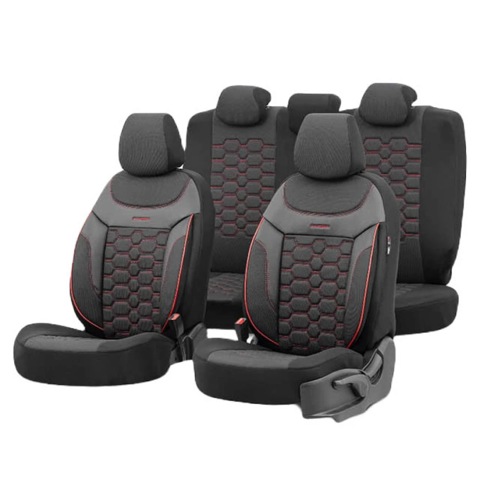 Καλύμματα αυτοκινήτου Otom carbon design universal jacquard / rachel / δερματίνη σετ εμπρός / πίσω μαύρο - κόκκινο CRB-3402 11 τεμάχια Καλύμματα αυτοκινήτου Otom carbon design universal jacquard / rachel / δερματίνη σετ εμπρός / πίσω μαύρο - κόκκινο CRB-3402 11 τεμάχια