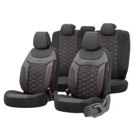 Καλύμματα αυτοκινήτου Otom carbon design universal jacquard / rachel / δερματίνη σετ εμπρός / πίσω μαύρο - κόκκινο CRB-3402 11 τεμάχια Καλύμματα αυτοκινήτου Otom carbon design universal jacquard / rachel / δερματίνη σετ εμπρός / πίσω μαύρο - κόκκινο CRB-3402 11 τεμάχια