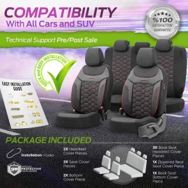 Καλύμματα αυτοκινήτου Otom carbon design universal jacquard / rachel / δερματίνη σετ εμπρός / πίσω μαύρο - κόκκινο CRB-3402 11 τεμάχια Καλύμματα αυτοκινήτου Otom carbon design universal jacquard / rachel / δερματίνη σετ εμπρός / πίσω μαύρο - κόκκινο CRB-3402 11 τεμάχια