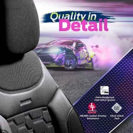 Καλύμματα αυτοκινήτου Otom carbon design universal jacquard / rachel / δερματίνη σετ εμπρός / πίσω μαύρο - γκρι CRB-3401 11 τεμάχια Καλύμματα αυτοκινήτου Otom carbon design universal jacquard / rachel / δερματίνη σετ εμπρός / πίσω μαύρο - γκρι CRB-3401 11 τεμάχια