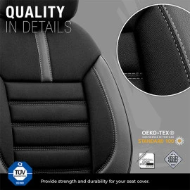 Καλύμματα αυτοκινήτου Otom Limited Design Universal Jacquard / Lacost / Δερματίνη Σετ εμπρός/πίσω μαύρο με γκρι ραφές LMT-102 11τμχ Καλύμματα αυτοκινήτου Otom Limited Design Universal Jacquard / Lacost / Δερματίνη Σετ εμπρός/πίσω μαύρο με γκρι ραφές LMT-102 11τμχ