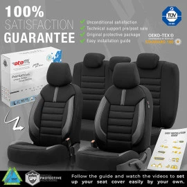 Καλύμματα αυτοκινήτου Otom Limited Design Universal Jacquard / Lacost / Δερματίνη Σετ εμπρός/πίσω μαύρο με γκρι ραφές LMT-102 11τμχ Καλύμματα αυτοκινήτου Otom Limited Design Universal Jacquard / Lacost / Δερματίνη Σετ εμπρός/πίσω μαύρο με γκρι ραφές LMT-102 11τμχ
