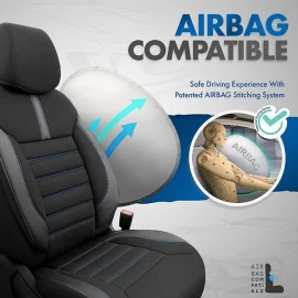 Καλύμματα αυτοκινήτου Otom Limited Design Universal Jacquard / Lacost / Δερματίνη Σετ εμπρός/πίσω μαύρο με μπλε ραφές LMT-103 11τμχ Καλύμματα αυτοκινήτου Otom Limited Design Universal Jacquard / Lacost / Δερματίνη Σετ εμπρός/πίσω μαύρο με μπλε ραφές LMT-103 11τμχ