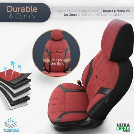 Καλύμματα αυτοκινήτου Otom Swan universal λινό ύφασμα / rachel / δερματίνη σετ εμπρός / πίσω κόκκινο - μαύρο SWN-502 11 τεμάχια Καλύμματα αυτοκινήτου Otom Swan universal λινό ύφασμα / rachel / δερματίνη σετ εμπρός / πίσω κόκκινο - μαύρο SWN-502 11 τεμάχια