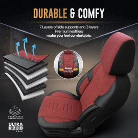 Καλύμματα αυτοκινήτου Otom Throne universal λινό ύφασμα / rachel / δερματίνη σετ εμπρός / πίσω κόκκινο - μαύρο THR-103 11 τεμάχια Καλύμματα αυτοκινήτου Otom Throne universal λινό ύφασμα / rachel / δερματίνη σετ εμπρός / πίσω κόκκινο - μαύρο THR-103 11 τεμάχια