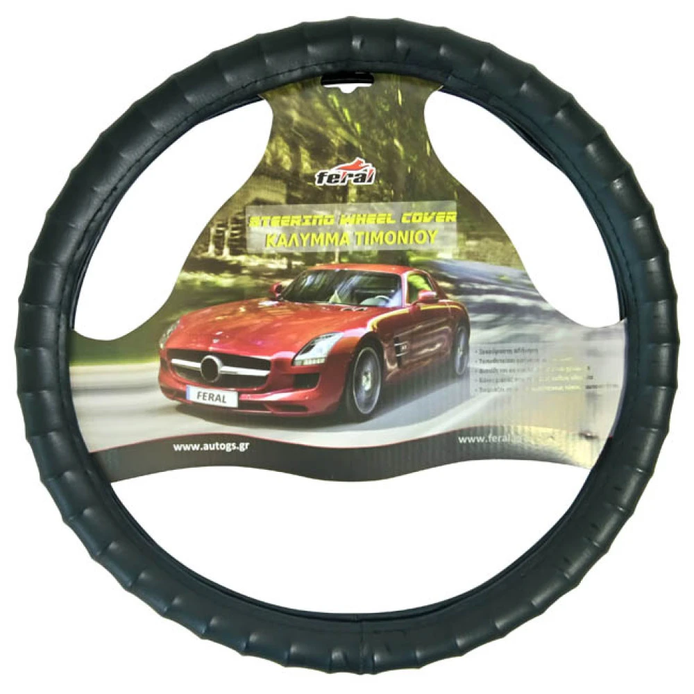 Κάλυμμα τιμονιού αυτοκινήτου δερματίνη Snap On μαύρο Medium 38cm 1 τεμάχιο Κάλυμμα τιμονιού αυτοκινήτου δερματίνη Snap On μαύρο Medium 38cm 1 τεμάχιο