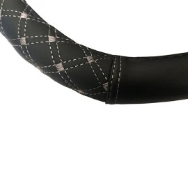 Κάλυμμα τιμονιού αυτοκινήτου δερματίνη Elegant D μαύρο με γκρι ραφή Medium 38cm 1 τεμάχιο Κάλυμμα τιμονιού αυτοκινήτου δερματίνη Elegant D μαύρο με γκρι ραφή Medium 38cm 1 τεμάχιο