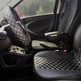 Κάλυμμα τιμονιού αυτοκινήτου δερματίνη Elegant D μαύρο με γκρι ραφή Medium 38cm 1 τεμάχιο Κάλυμμα τιμονιού αυτοκινήτου δερματίνη Elegant D μαύρο με γκρι ραφή Medium 38cm 1 τεμάχιο