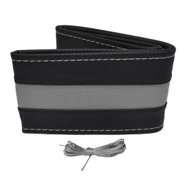 Κάλυμμα τιμονιού αυτοκινήτου Otom Stitching δερματίνη ραφτό εξώγαζο μαύρο - γκρι Medium 37-39cm DK-305 1 τεμάχιο Κάλυμμα τιμονιού αυτοκινήτου Otom Stitching δερματίνη ραφτό εξώγαζο μαύρο - γκρι Medium 37-39cm DK-305 1 τεμάχιο
