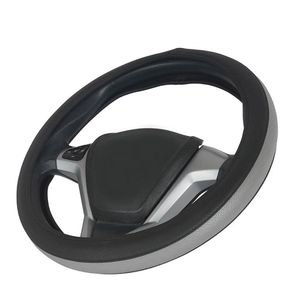 Κάλυμμα τιμονιού αυτοκινήτου δερματίνη Otom Easy-Fit F-61 μαύρο-γκρι Medium 37-39cm 1 τεμάχιο Κάλυμμα τιμονιού αυτοκινήτου δερματίνη Otom Easy-Fit F-61 μαύρο-γκρι Medium 37-39cm 1 τεμάχιο
