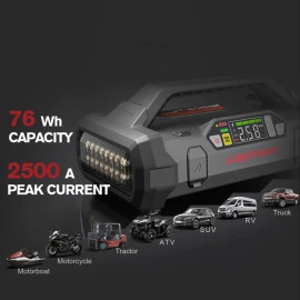 Εκκινητής μπαταριών αυτοκινήτου, powerbank, κομπρεσέρ αέρος 150 psi, φακός led 4 σε1 Lokithor JA302 12 volt 2500A Εκκινητής μπαταριών αυτοκινήτου, powerbank, κομπρεσέρ αέρος 150 psi, φακός led 4 σε1 Lokithor JA302 12 volt 2500A