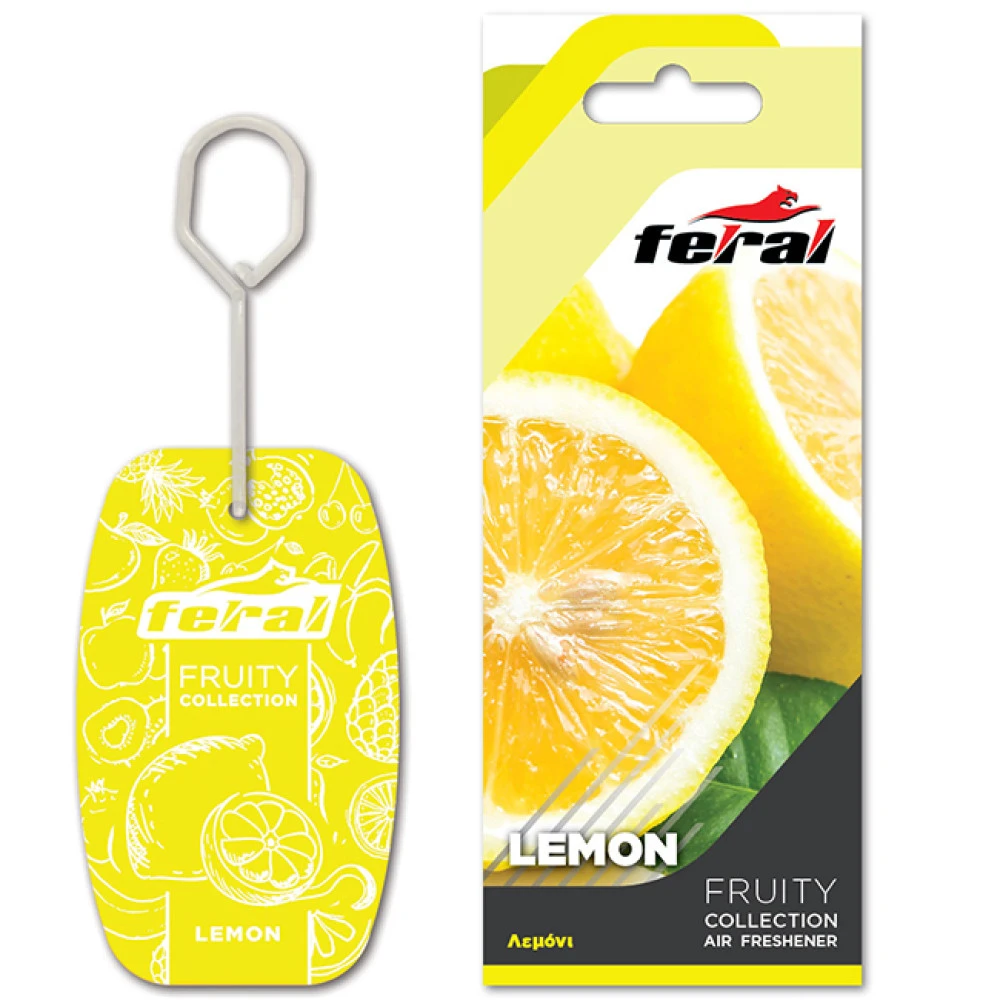 Αρωματικό αυτοκινήτου κρεμαστό Feral fruity collection lemon Αρωματικό αυτοκινήτου κρεμαστό Feral fruity collection lemon