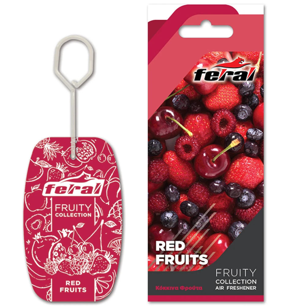 Αρωματικό αυτοκινήτου κρεμαστό Feral fruity collection red fruits Αρωματικό αυτοκινήτου κρεμαστό Feral fruity collection red fruits