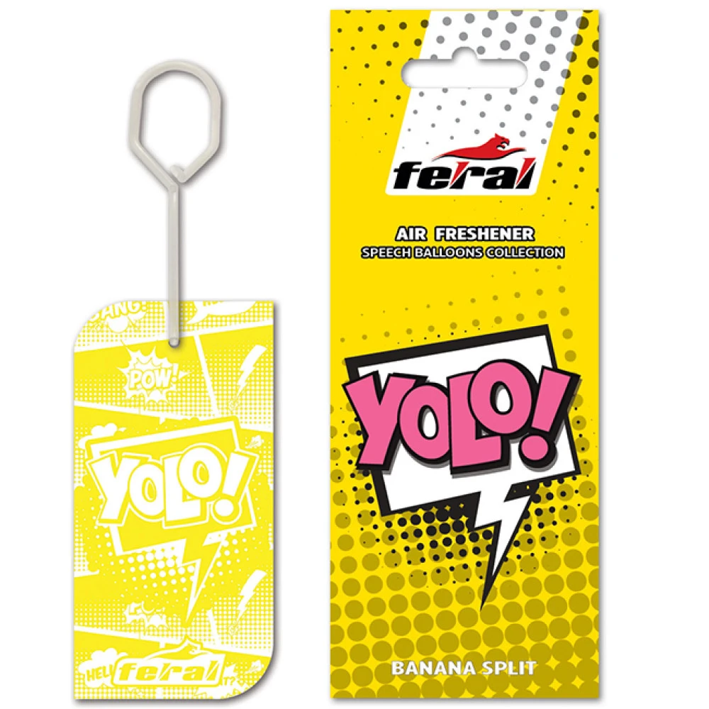Αρωματικό αυτοκινήτου κρεμαστό Feral speech collection YOLO Αρωματικό αυτοκινήτου κρεμαστό Feral speech collection YOLO