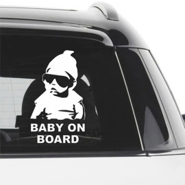 Αυτοκόλλητο Baby On Board Λευκό 18x11cm 1τμχ Αυτοκόλλητο Baby On Board Λευκό 18x11cm 1τμχ
