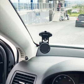 Βάση κινητού αυτοκινήτου μαύρη μαγνητική με ρυθμιζόμενο βραχίωνα 10-15.5 cm και  βεντούζα λογότυπο Feral Βάση κινητού αυτοκινήτου μαύρη μαγνητική με ρυθμιζόμενο βραχίωνα 10-15.5 cm και  βεντούζα λογότυπο Feral