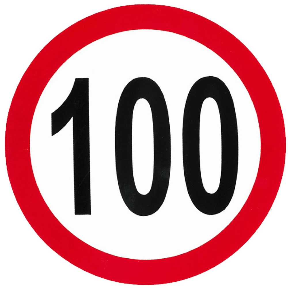 Αυτοκόλλητο σήμα όριο ταχύτητας 100 15cm 1τμχ Αυτοκόλλητο σήμα όριο ταχύτητας 100 15cm 1τμχ