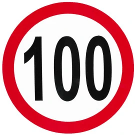 Αυτοκόλλητο σήμα όριο ταχύτητας 100 15cm 1τμχ Αυτοκόλλητο σήμα όριο ταχύτητας 100 15cm 1τμχ