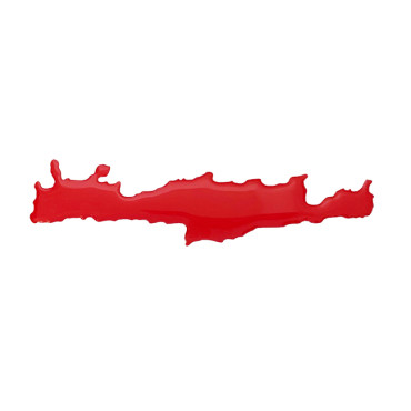 Αυτοκόλλητο σμάλτου χάρτης Κρήτης κόκκινος 10x2cm 1τμχ