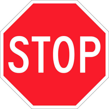 Αυτοκόλλητη πινακίδα STOP 11x11cm 1τμχ