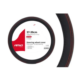 Κάλυμμα τιμονιού 37/39cm AMiO SWC-01 μαύρο με κόκκινη ραφή Κάλυμμα τιμονιού 37/39cm AMiO SWC-01 μαύρο με κόκκινη ραφή