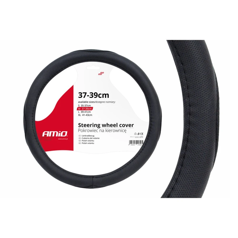 Κάλυμμα τιμονιού 37/39cm AMiO SWC-09-M μαύρο Κάλυμμα τιμονιού 37/39cm AMiO SWC-09-M μαύρο