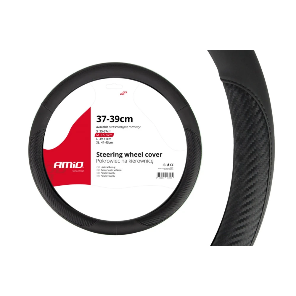 Κάλυμμα τιμονιού 37/39cm AMiO SWC-17 μαύρο/carbon Κάλυμμα τιμονιού 37/39cm AMiO SWC-17 μαύρο/carbon