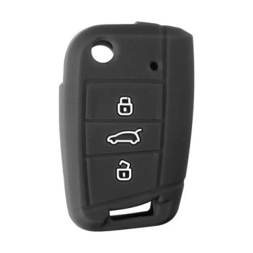 Κάλυμμα κλειδιού σιλικόνης Seat/Skoda/VW Type-2 μαύρο 1τμχ