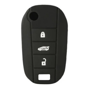 Κάλυμμα κλειδιού σιλικόνης Peugeot Type-4 μαύρο 1τμχ