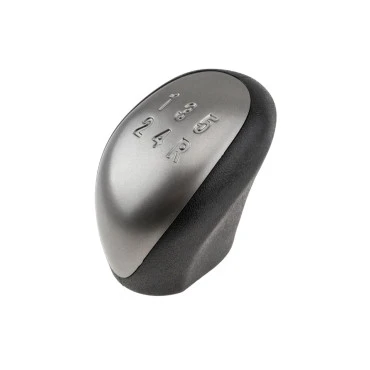 Lancia Musa 2004-2012 / Ypsilon II 2003-2011 / III 2011+ πόμολο λεβιέ 5 ταχυτήτων ασημί με μαύρο (OE 55344135) NTY