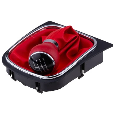 VW Golf V 2003-2009 / VI 2008-2016 / Plus 2005-2013 / Jetta 2005-2010 πόμολο λεβιέ 6 ταχυτήτων με φούσκα κόκκινο NTY