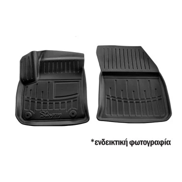 Dacia Dokker (2012-20210) / Lodgy 5D (2012-2022) / Renault Express 2D (2021+) λαστιχένια μαύρα πατάκια σκαφάκια RACE AXION - 2τμχ