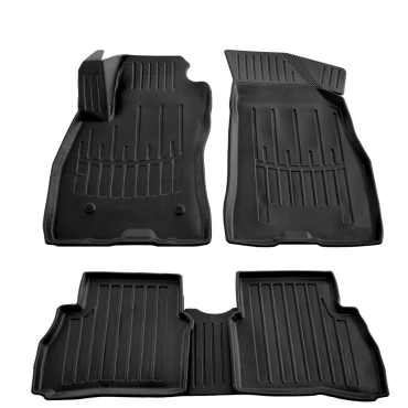 Fiat Doblo (2010+) / Opel Combo D 5D (2011-2018) λαστιχένια μαύρα πατάκια σκαφάκια RACE AXION - 4τμχ