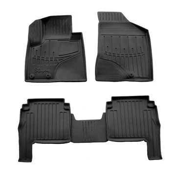 Hyundai Santa Fe II 5D (2010-2012) λαστιχένια μαύρα πατάκια σκαφάκια RACE AXION - 4τμχ