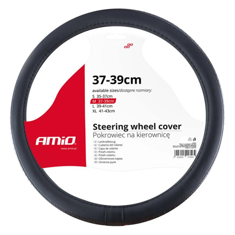 Κάλυμμα τιμονιού 37/39cm AMiO SWC-27 μαύρο με διαμαντάκια