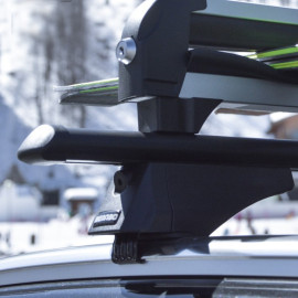 Μπάρες οροφής αλουμινίου μαύρες Menabo Tiger XL Black 131,5cm για αυτοκίνητα με Flush και Raised Rails - 2τμχ