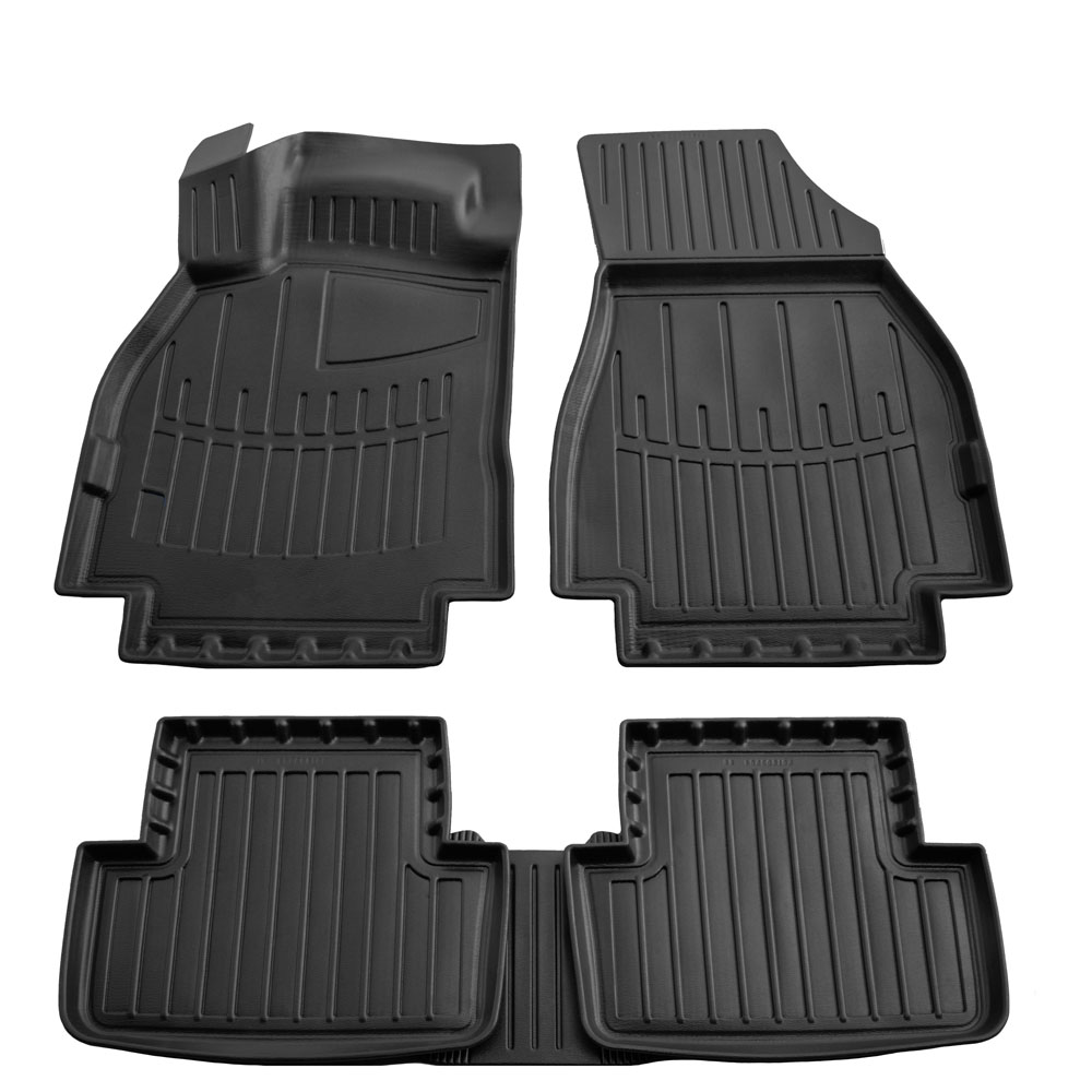 Renault Megane II 5D (2002-2009) λαστιχένια μαύρα πατάκια σκαφάκια RACE AXION - 4τμχ