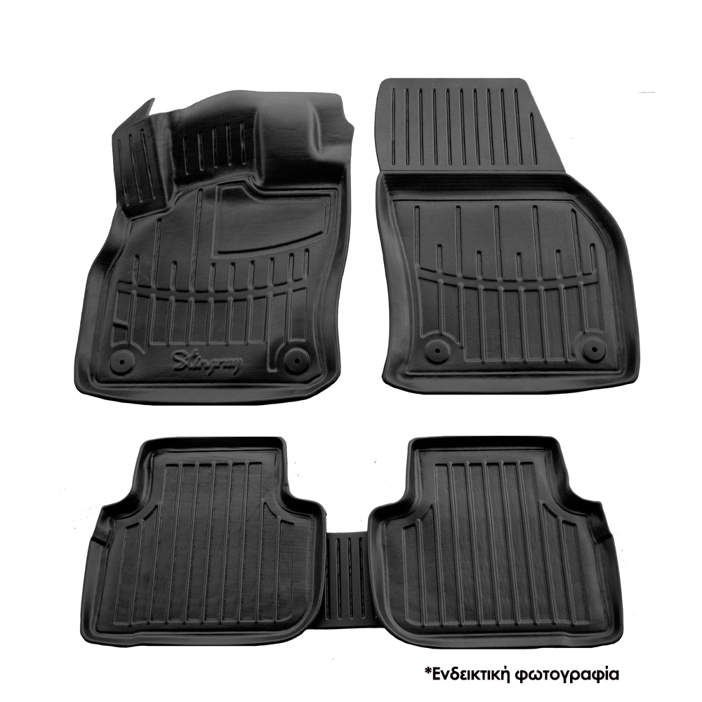 Renault Twingo 5D (2007-2014) λαστιχένια μαύρα πατάκια σκαφάκια RACE AXION - 4τμχ