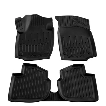 Seat Toledo 4D (2012-2019) / Skoda Rapid 4/5D (2012-2019) λαστιχένια μαύρα πατάκια σκαφάκια RACE AXION - 4τμχ