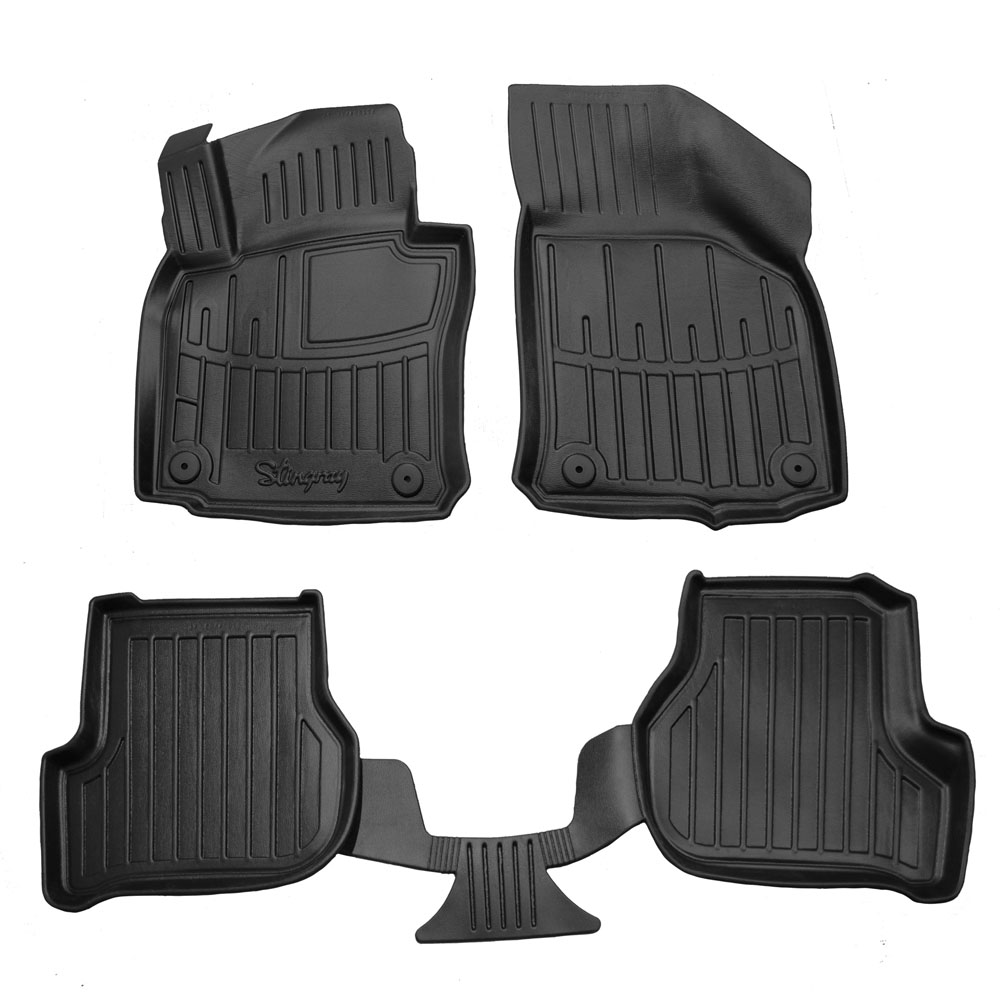 Skoda Octavia 5 (2004-2013) / VW Golf V (2003-2008) 5D λαστιχένια μαύρα πατάκια σκαφάκια RACE AXION - 4τμχ