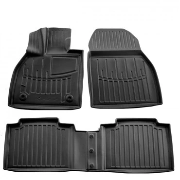 Toyota bZ4X 5D (2023+) λαστιχένια μαύρα πατάκια σκαφάκια RACE AXION - 4τμχ