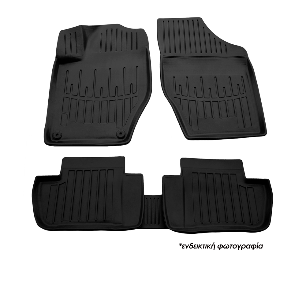 Toyota Yaris Hybrid 5D (2014-2020) λαστιχένια μαύρα πατάκια σκαφάκια RACE AXION - 4τμχ