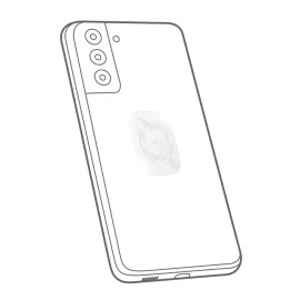 Αυτοκόλλητος αντάπτορας κινητού Optiline Universal εφαρμογής σε διάφανο χρώμα με διαστάσεις 39 x 46,5 mm και σύστημα Duolock