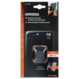 Αυτοκόλλητος αντάπτορας κινητού Optiline Universal εφαρμογής σε μαύρο χρώμα με διαστάσεις 39 x 46,5 mm και σύστημα Duolock