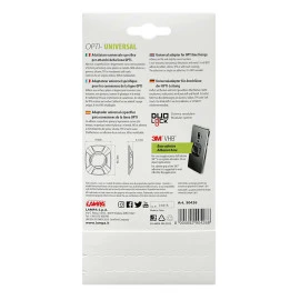 Αυτοκόλλητος αντάπτορας κινητού Optiline Universal εφαρμογής σε μαύρο χρώμα με διαστάσεις 39 x 46,5 mm και σύστημα Duolock