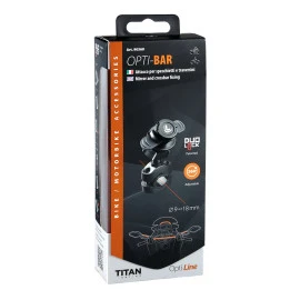 Βάση στήριξης κινητού Titan Optiline Bar για μαθρέπτες ή μπάρες μηχανής με διάμετρο από 9 mm έως 18 mm και σύστημα Duolock 1τμχ
