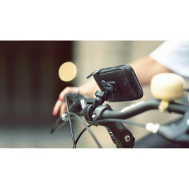 Βάση στήριξης κινητού Optiline Belt για τιμόνι μηχανής με διάμετρο από 15 mm έως 40 mm, ρυθμιζόμενο ιμάντα δέσης (λουρί) με πεταλούδα και σύστημα Duolock