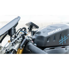 Βάση στήριξης κινητού Optiline Titan Panigale για τις βίδες στην μίζα στο τιμόνι μηχανής Panigale 899, 959, V2, 1199, 1299, V4 με σύστημα Duolock