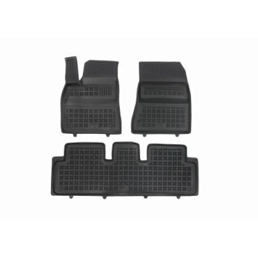 Tesla Model 3 (2023+) with heat pump RWD λαστιχένια μαύρα πατάκια σκαφάκια Rezaw Plast - 3τμχ